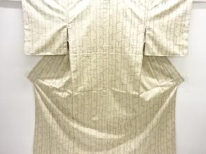 アンティーク　抽象模様織り出し手織り紬着物